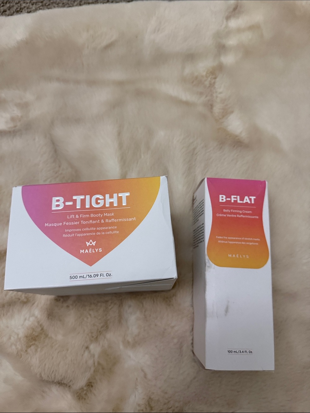 B-TIGHT Lift & Firm Booty Mask in White/Pink-Orange Gradient